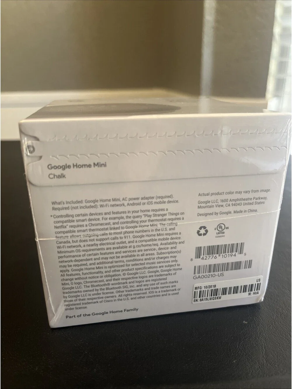 Google Home Mini Chalk Smart Speaker Streamer Chromecast 1st Gen - Brand New